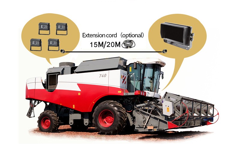 reversing monitor with recording for agricultural machines