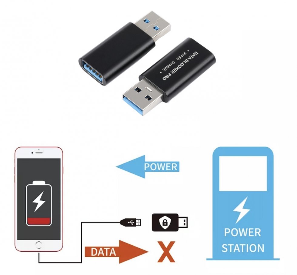 Protection for mobile smartphone during USB charging - Data Blocker Pro