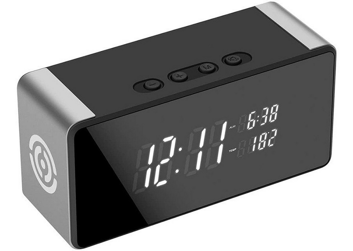 Digital clock with FULL HD Wifi P2P camera, 24/7 monitoring